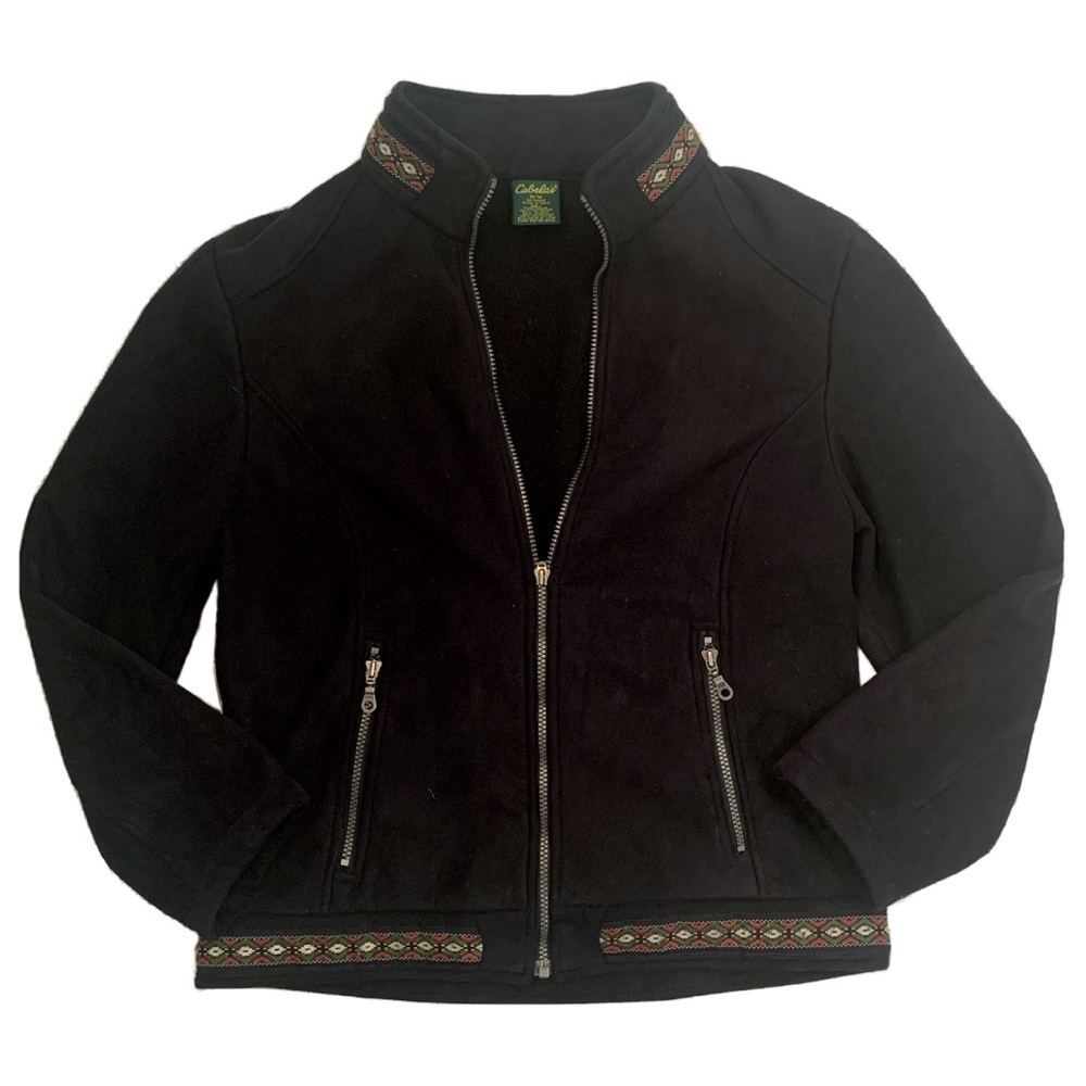 Cabela’s Suede Embroidered Zip Up Jacket Coat
